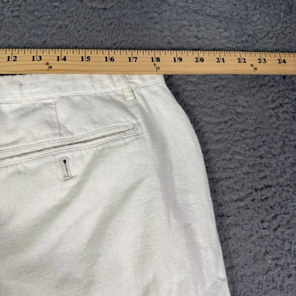 Banana Republic Linen Pants Mens 36x30 Beige Slim Straight Chino Beach Lounge